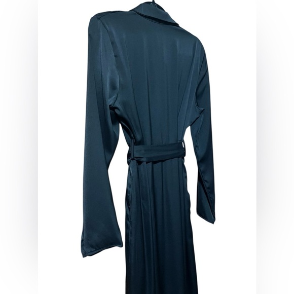 Q2 Black Button Down Long Sleeve Shirt Dress Size M - Picture 7 of 11